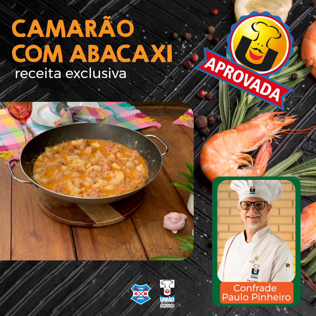 Camarão com abacaxi